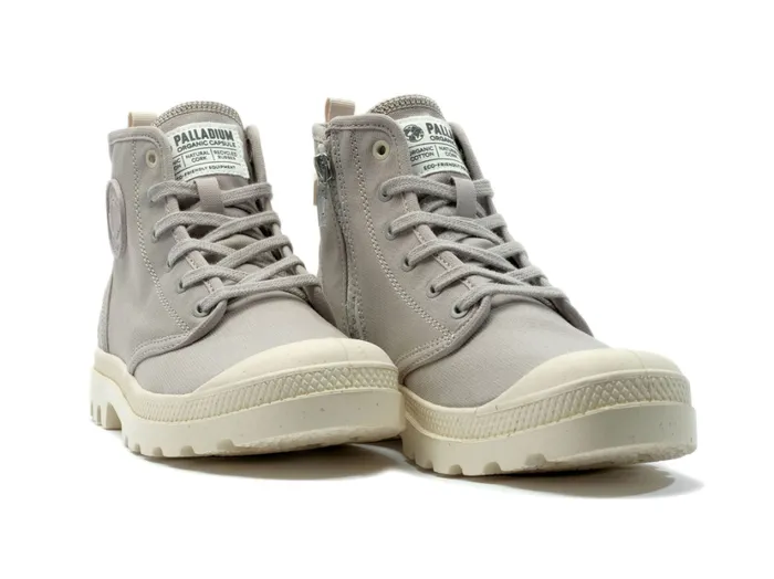 Women Boots PALLADIUM PAMPA HI ZIP ORGANIC Grey Berry Women Boots PALLADIUM PAMPA HI ZIP ORGANIC Grey Berry