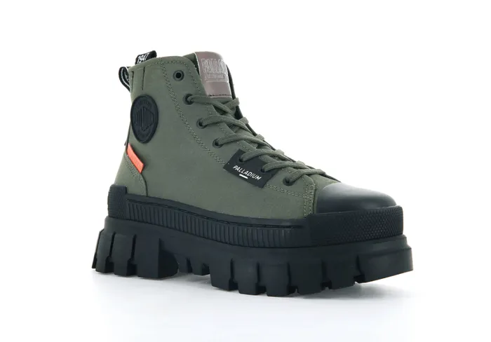 Women Boots PALLADIUM REVOLT HI TX Olive Night Women Boots PALLADIUM REVOLT HI TX Olive Night