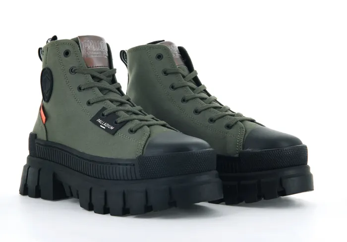 Women Boots PALLADIUM REVOLT HI TX Olive Night Women Boots PALLADIUM REVOLT HI TX Olive Night