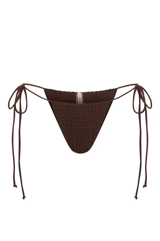 Women Brown Zig Zag Knit Bikini Bottoms Jaded London Bikini Bottoms