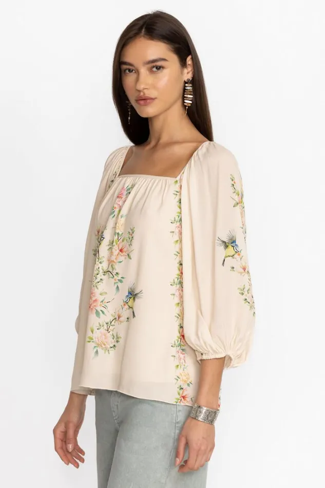 Women BYRDIE VISCOSE BLOUSE Ecru Johnny Was Tops Women BYRDIE VISCOSE BLOUSE Ecru Johnny Was Tops