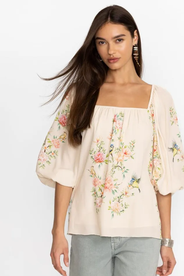 Women BYRDIE VISCOSE BLOUSE Ecru Johnny Was Tops Women BYRDIE VISCOSE BLOUSE Ecru Johnny Was Tops