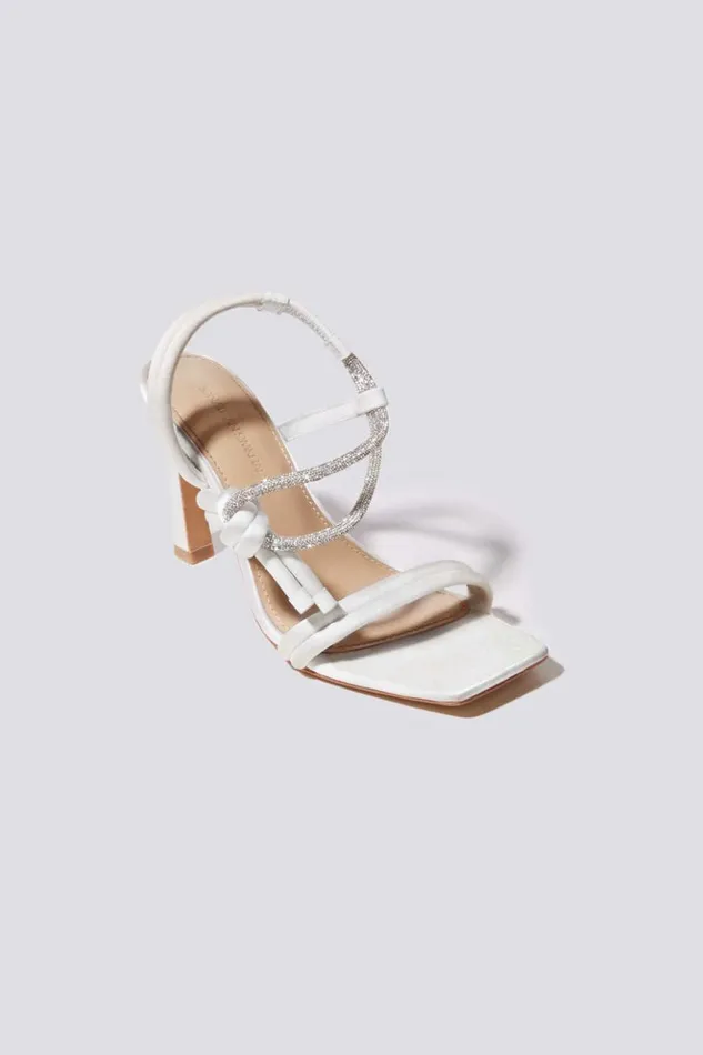 Women Cassie Strappy Crystal Sandal Ivory Jonathan Simkhai Footwear