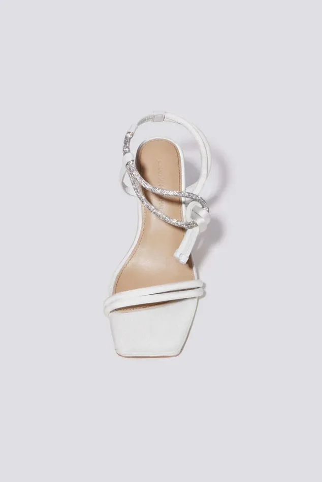 Women Cassie Strappy Crystal Sandal Ivory Jonathan Simkhai Footwear