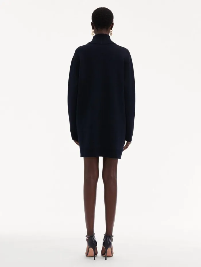Women Chrysanthemum Jacquard Tunic Dress Purple Navy Oscar De La Renta Dresses Women Chrysanthemum Jacquard Tunic Dress Purple Navy Oscar De La Renta Dresses