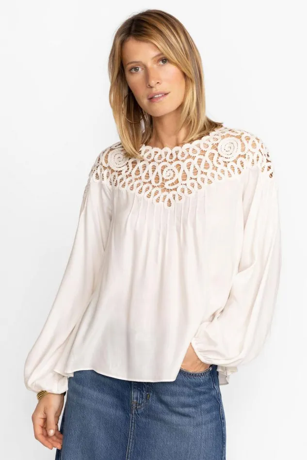 Women CIELITO MODAL BLOUSE Ecru Johnny Was Tops Women CIELITO MODAL BLOUSE Ecru Johnny Was Tops