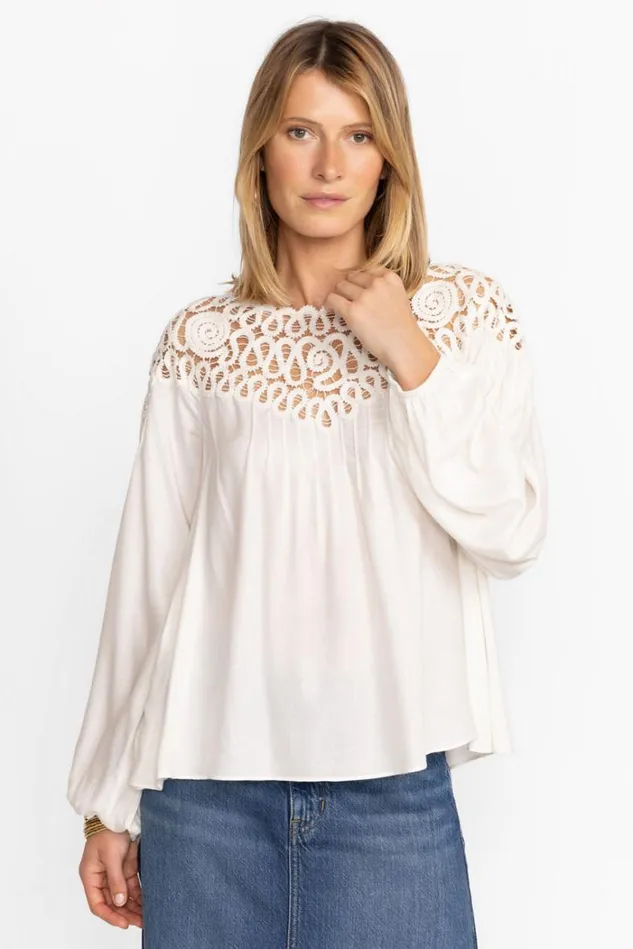 Women CIELITO MODAL BLOUSE Ecru Johnny Was Tops Women CIELITO MODAL BLOUSE Ecru Johnny Was Tops