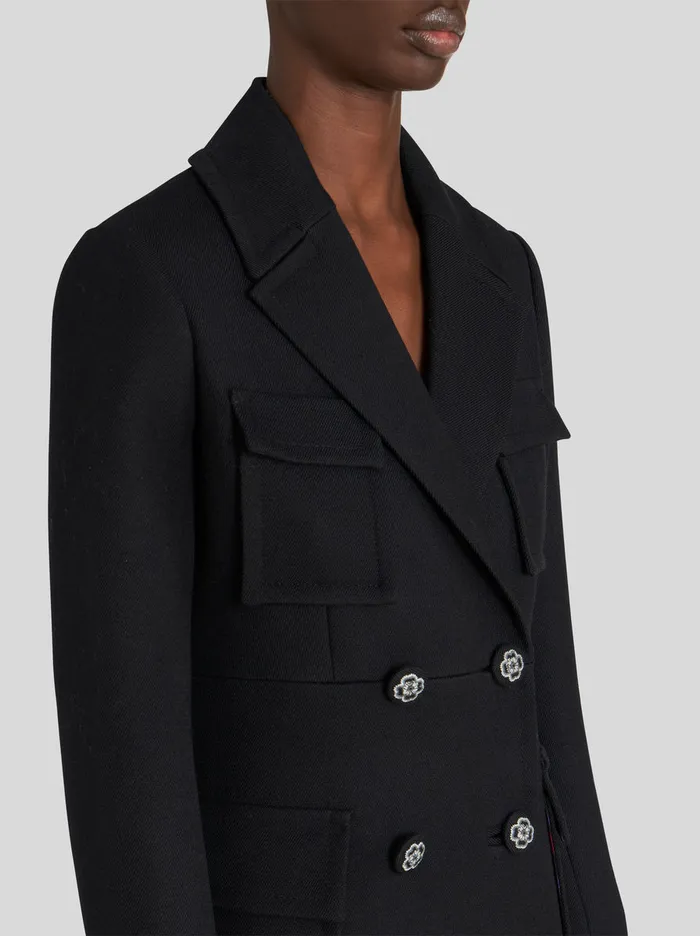 Women Coat With Floral Buttons Etro Coats And Outerwear