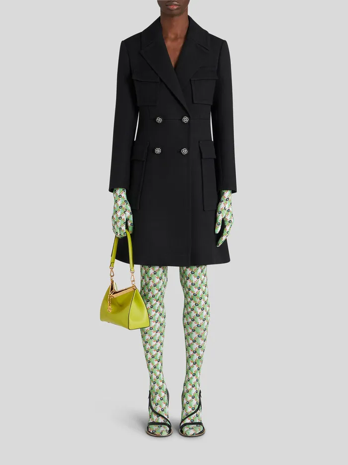 Women Coat With Floral Buttons Etro Coats And Outerwear
