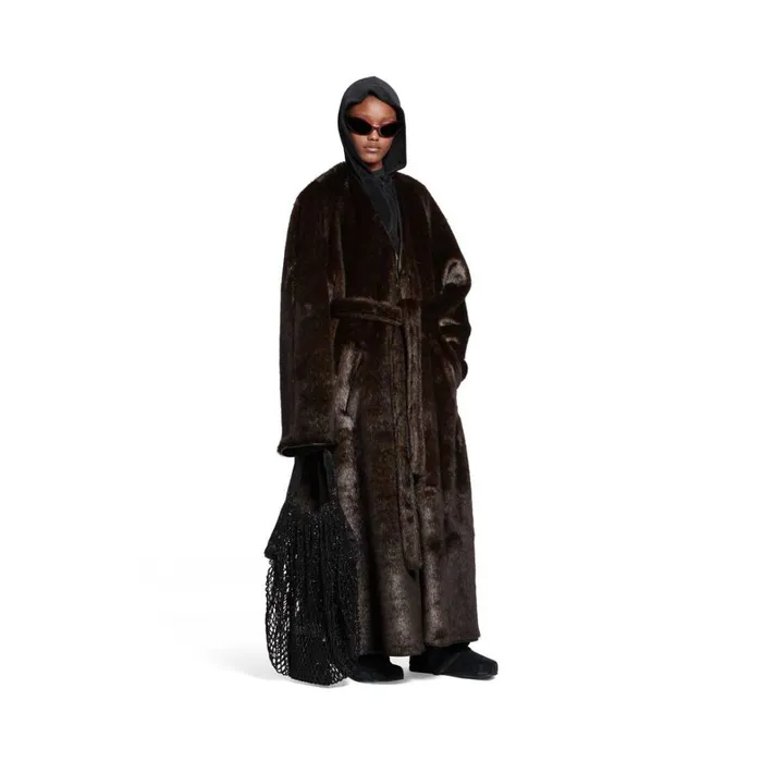 Women Coats and Jackets Balenciaga Lining Coat In Brown