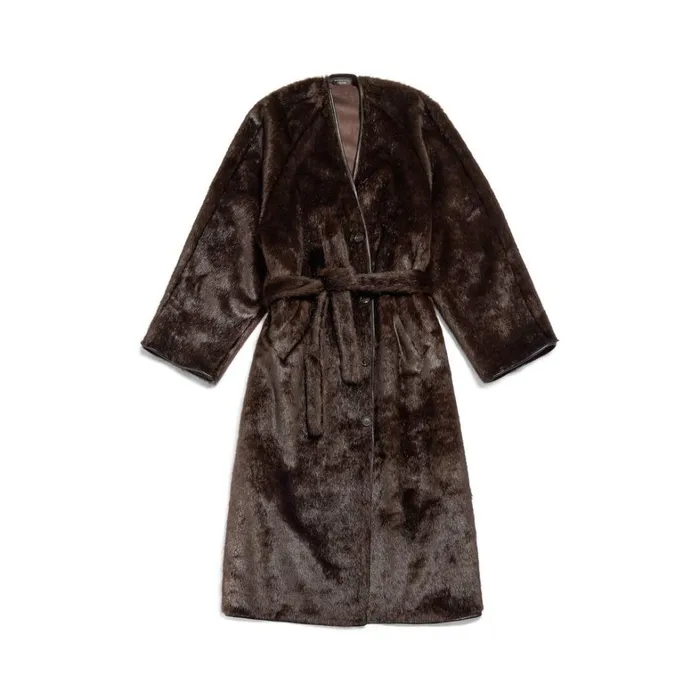 Women Coats and Jackets Balenciaga Lining Coat In Brown
