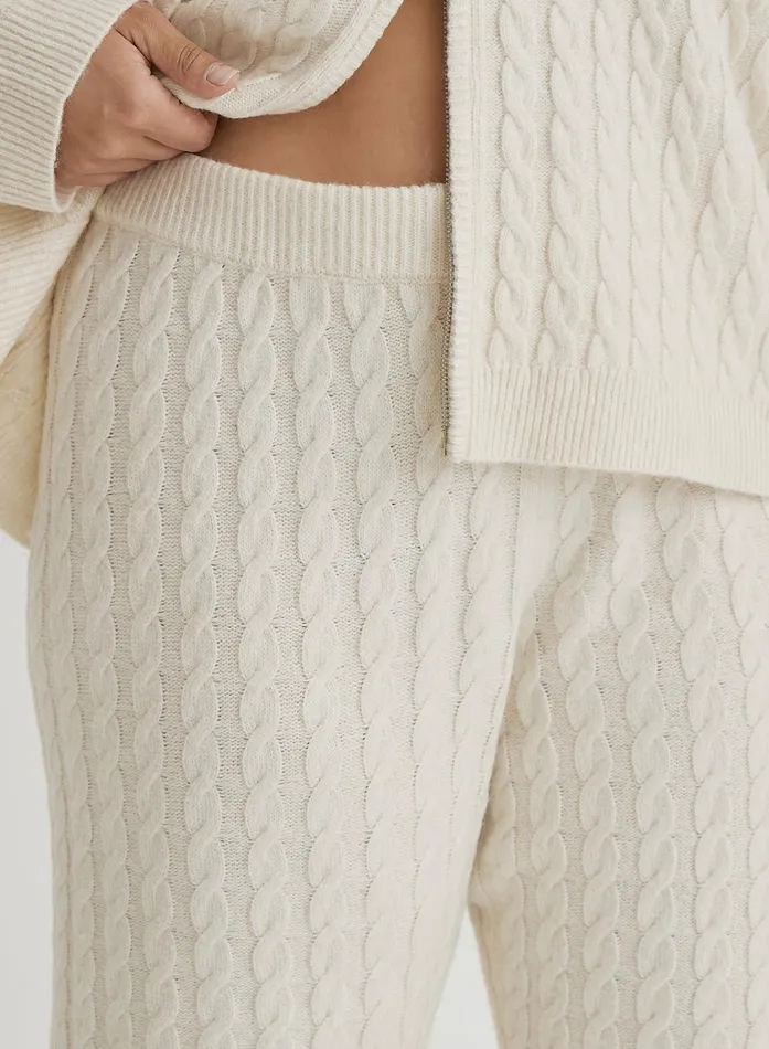 Women Cream Plus Size Cable Knit Trouser Janina 4th and Reckless Plus Size