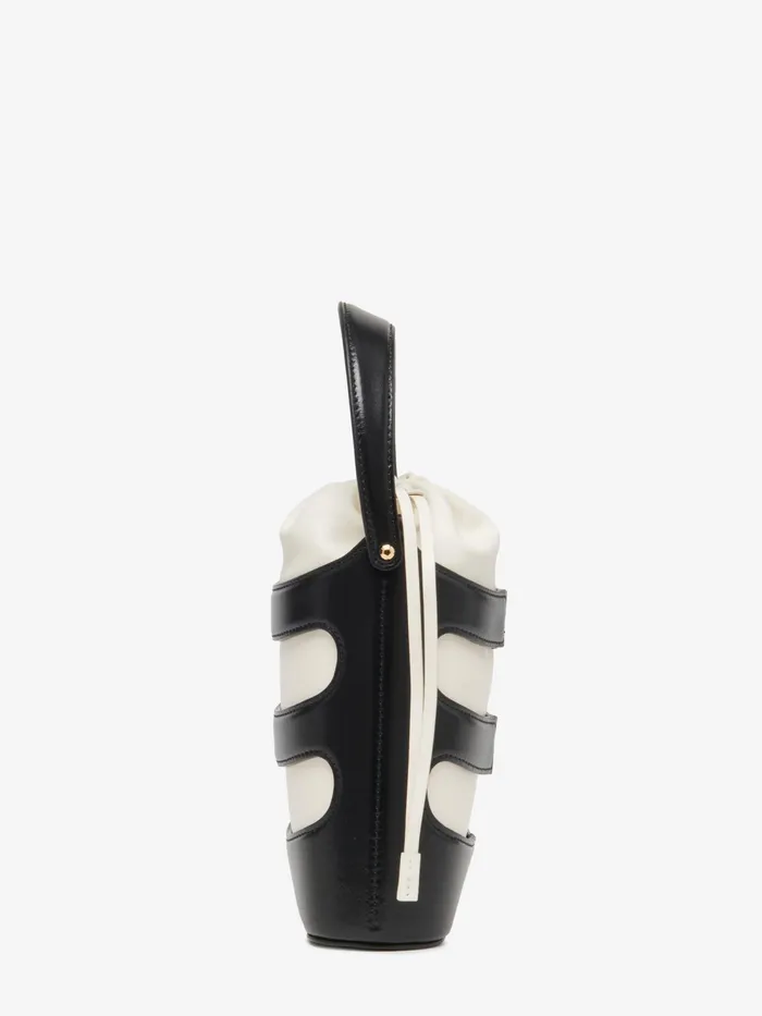 Women Crossbody Bags Alexander McQueen The Rise Mini Bucket Blacksoft Ivory