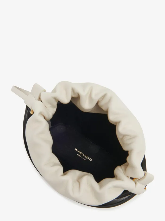 Women Crossbody Bags Alexander McQueen The Rise Mini Bucket Blacksoft Ivory