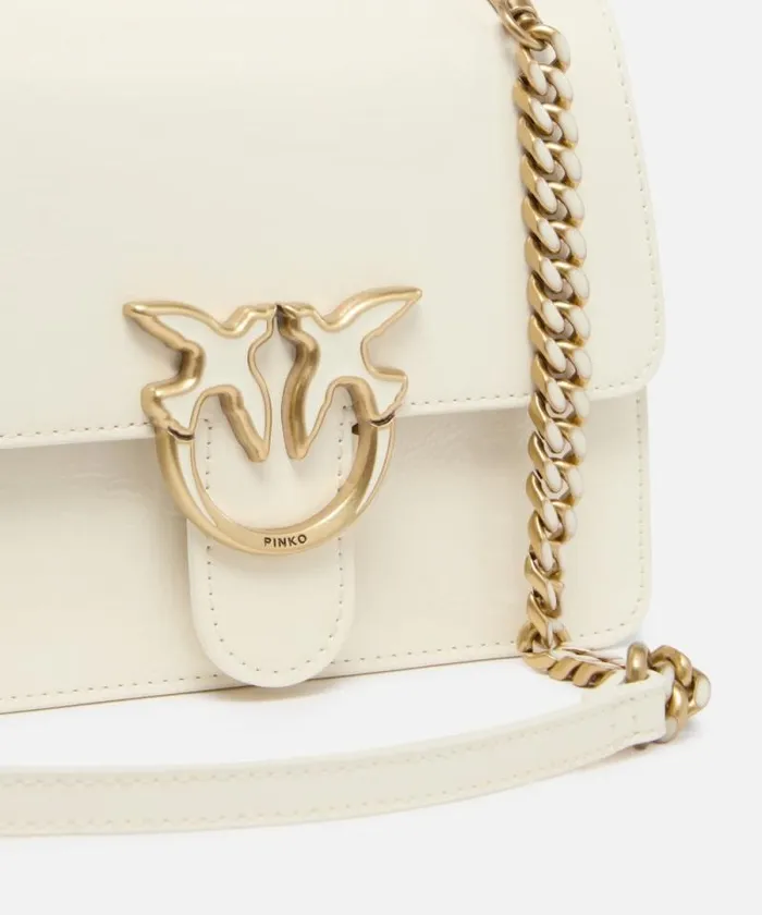 Women Crossbody Bags Pinko Love Bag Handbag With Handle And Shoulder Strap With Shiny Leather Effect Whitewhiteantique Gold Women Crossbody Bags Pinko Love Bag Handbag With Handle And Shoulder Strap With Shiny Leather Effect Whitewhiteantique Gold