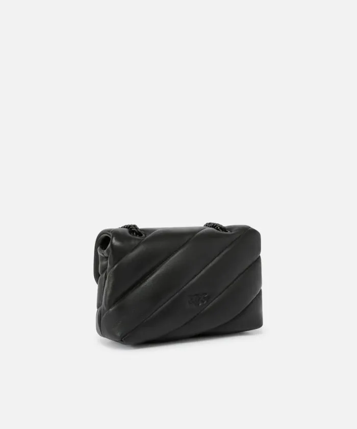 Women Crossbody Bags Pinko Mini Love Bag Puff In Colourblock Nappa Leather Limo Black Block Colour Women Crossbody Bags Pinko Mini Love Bag Puff In Colourblock Nappa Leather Limo Black Block Colour