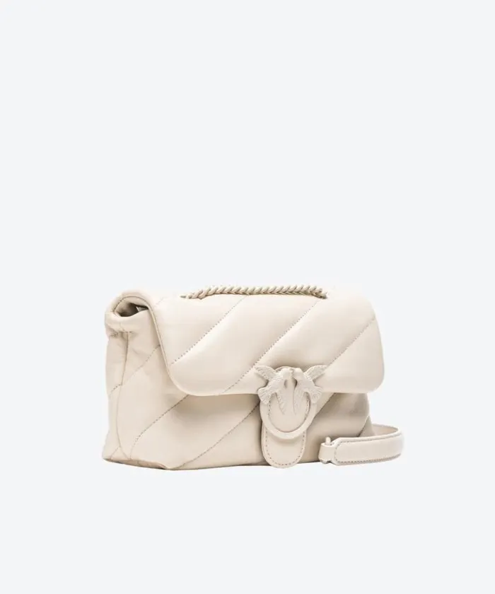 Women Crossbody Bags Pinko Mini Love Bag Puff In Colourblock Nappa Leather White Whiteblock Colour Women Crossbody Bags Pinko Mini Love Bag Puff In Colourblock Nappa Leather White Whiteblock Colour