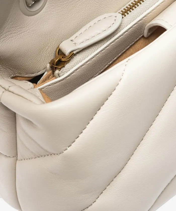 Women Crossbody Bags Pinko Mini Love Bag Puff In Colourblock Nappa Leather White Whiteblock Colour Women Crossbody Bags Pinko Mini Love Bag Puff In Colourblock Nappa Leather White Whiteblock Colour
