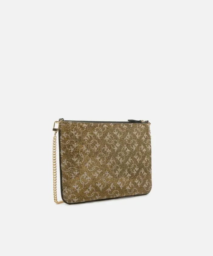 Women Crossbody Bags Pinko Rhinestoned Monogram Clutch With Shoulder Strap Bronzegoldgold Women Crossbody Bags Pinko Rhinestoned Monogram Clutch With Shoulder Strap Bronzegoldgold
