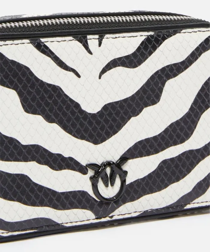 Women Crossbody Bags Pinko Zebrapatterned Crossbody Bag Whiteblackcolourblock Women Crossbody Bags Pinko Zebrapatterned Crossbody Bag Whiteblackcolourblock