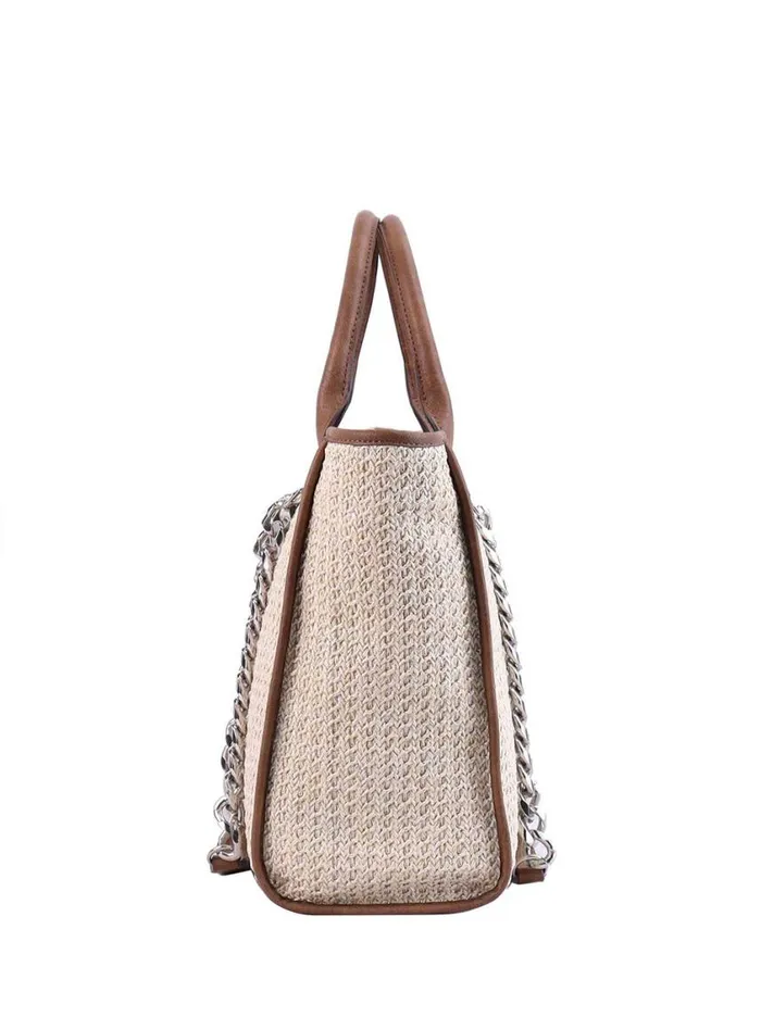 Women Crossbody Jessica Simpson Dani Tote In Almond Brown Glitter