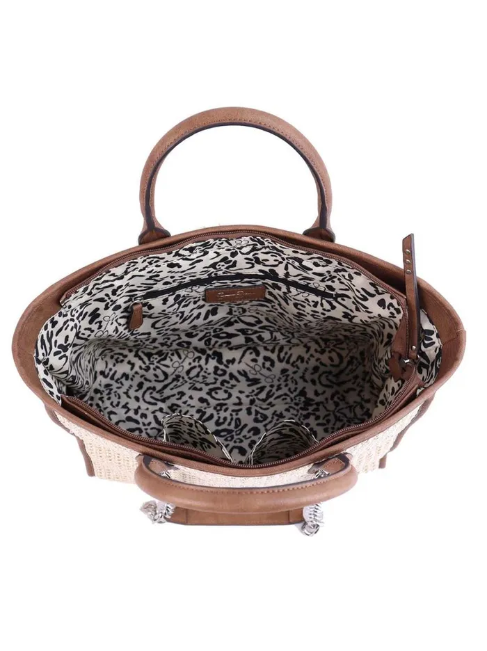 Women Crossbody Jessica Simpson Dani Tote In Almond Brown Glitter