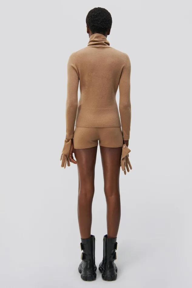 Women Dita Gloved Turtleneck Camel Melange Jonathan Simkhai Knitwear
