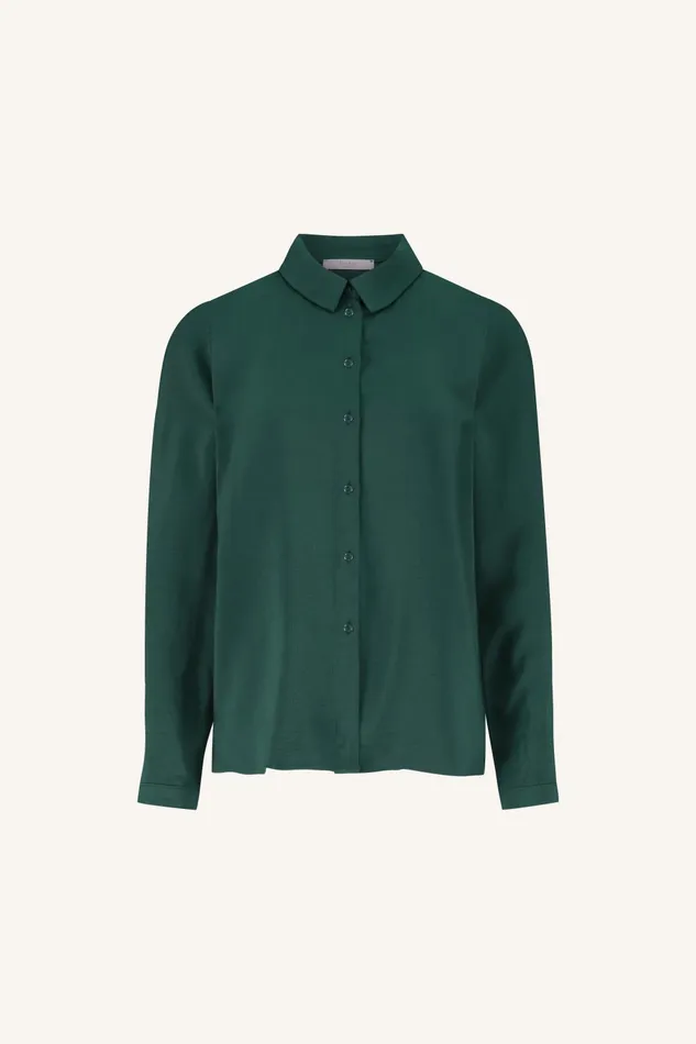 Women Donna Satin Stripe Blouse Dark Pine Bybar Blouses