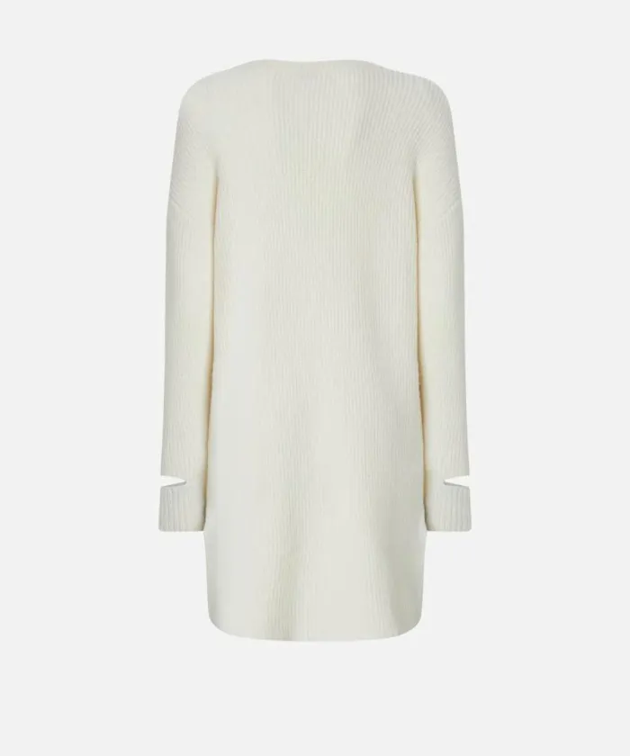 Women Dresses Pinko Knit Mini Dress With Lace Pure White Women Dresses Pinko Knit Mini Dress With Lace Pure White