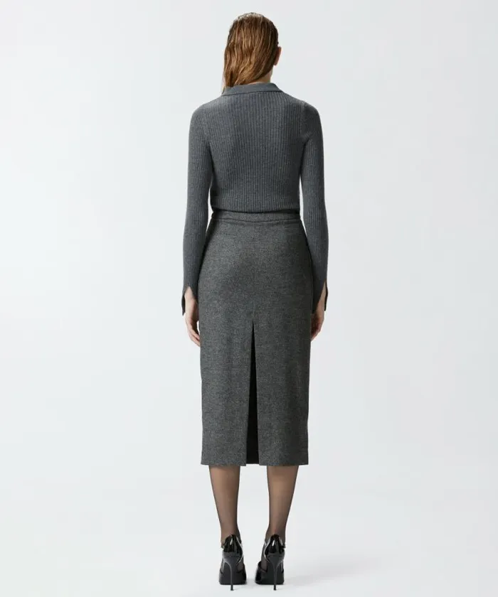Women Dresses Pinko Sweater And Skirt Twopiece Effect Dress Blackgrey