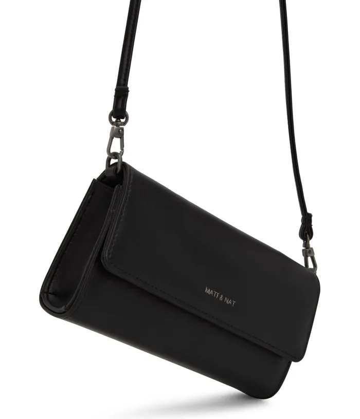 Women Drewmed Vegan Crossbody Bag 8211 Vintage Black Matt and Nat Cell Phone Holders