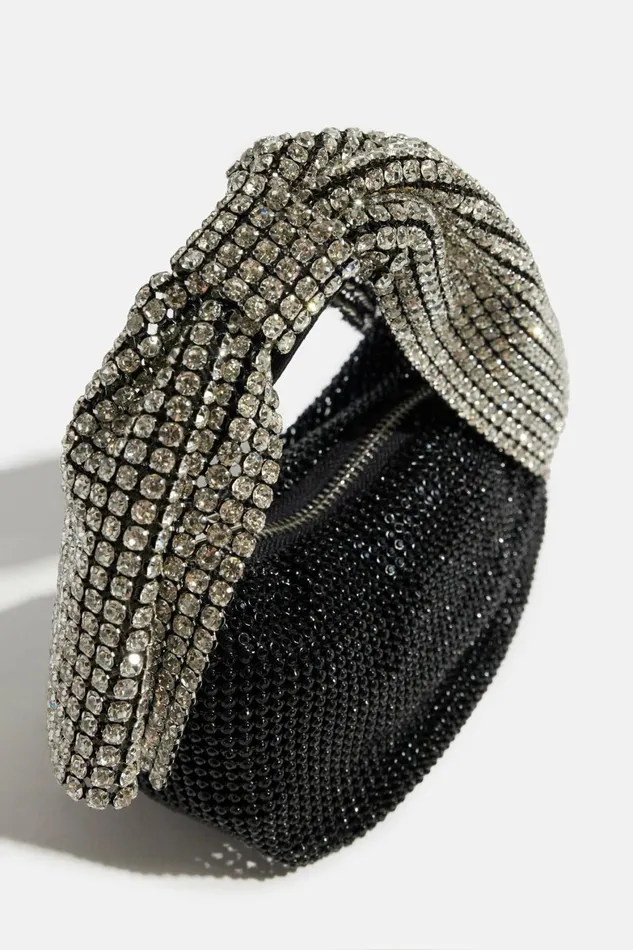 Women Dynamite Bags Gem Bow Handle Bag BLACK