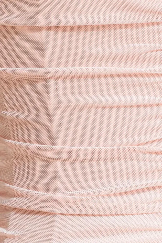 Women Dynamite Blouses and Tops Draped Mesh Corset Top Pink