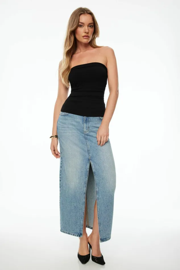 Women Dynamite Jeans and Denim Denim Maxi Skirt Blue