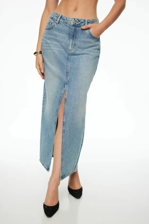 Women Dynamite Jeans and Denim Denim Maxi Skirt Blue