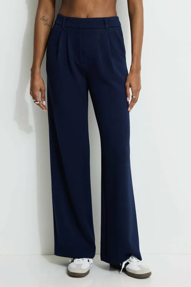 Women Dynamite Pants Anywear Scuba Trouser Pants Blue