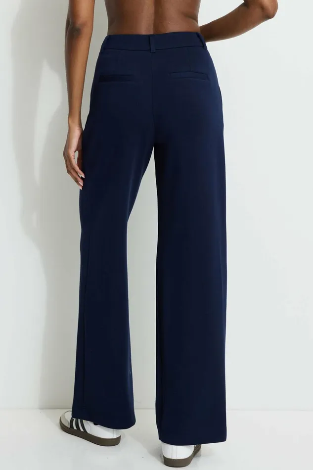 Women Dynamite Pants Anywear Scuba Trouser Pants Blue