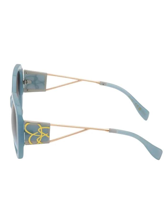 Women Earrings Jessica Simpson Oversized Oval Sunglasses In Blue