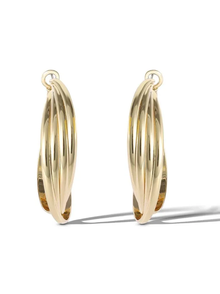 Women Earrings Jessica Simpson Twisted Layered Hoop Earrings In Gold