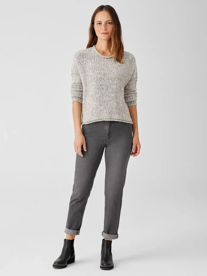 Women Eileen Fisher Denim Organic Cotton Stretch HighWaisted Jean Carbon