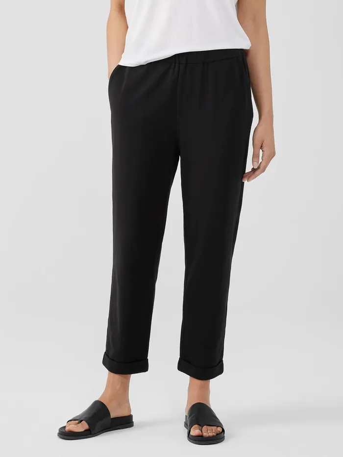 Women Eileen Fisher Pants Shorts and Jumpsuits Traceable Cotton Jersey Pant Black