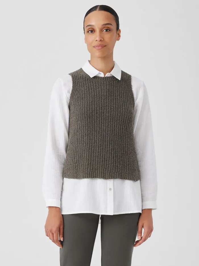 Women Eileen Fisher Sweaters and Cardigans Cotton Fluff Crew Neck Top Grove