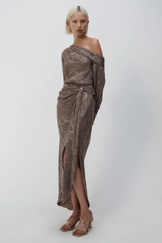 Women Elisabetta Skirt Affogato Python Jonathan Simkhai Pants and Bottoms