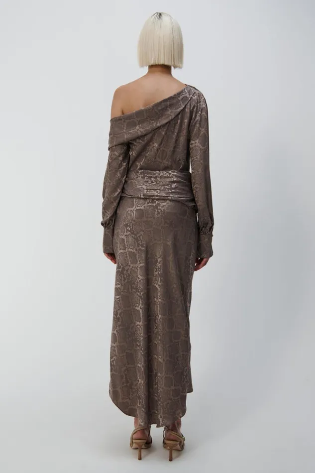 Women Elisabetta Skirt Affogato Python Jonathan Simkhai Pants and Bottoms