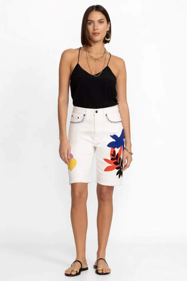 Women ENDLESS SUNSHINE BERMUDA SHORT White Johnny Was Bottoms Women ENDLESS SUNSHINE BERMUDA SHORT White Johnny Was Bottoms