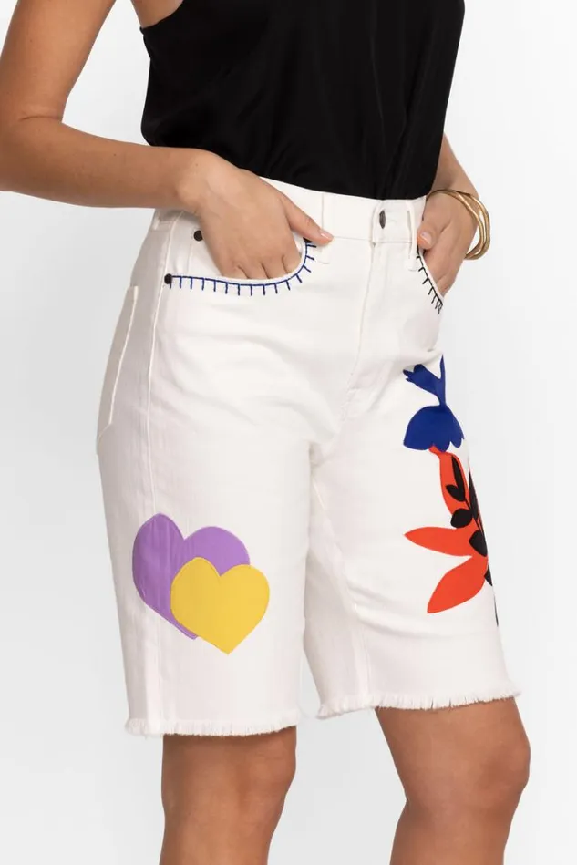 Women ENDLESS SUNSHINE BERMUDA SHORT White Johnny Was Bottoms Women ENDLESS SUNSHINE BERMUDA SHORT White Johnny Was Bottoms