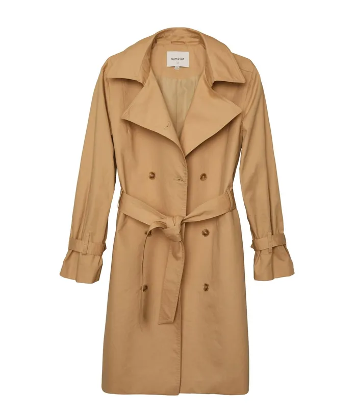 Women Ezra Vegan Trench Coat Latte Matt and Nat Trench Coats