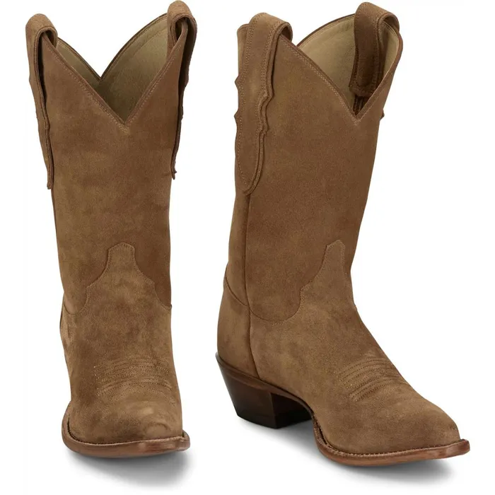 WOMEN Fancy 11034 Suede Camel Justin Boots Western