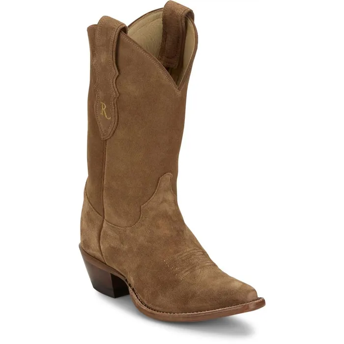 WOMEN Fancy 11034 Suede Camel Justin Boots Western