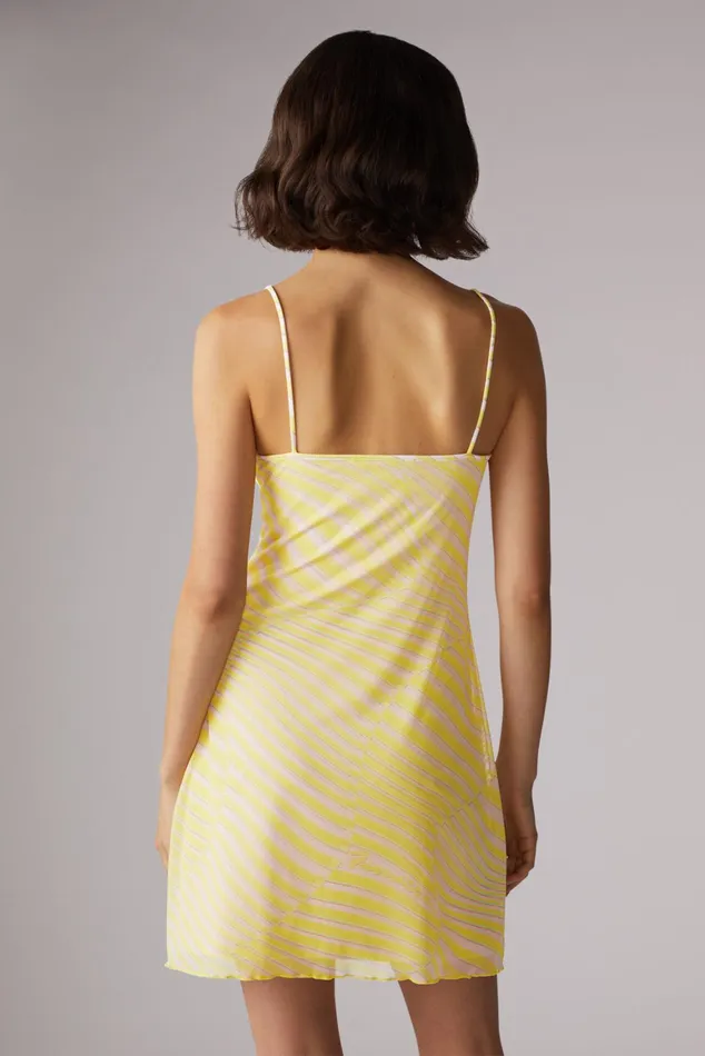 Women Fiorucci Dresses Wave Print Balconette Mini Dress Yellow Women Fiorucci Dresses Wave Print Balconette Mini Dress Yellow